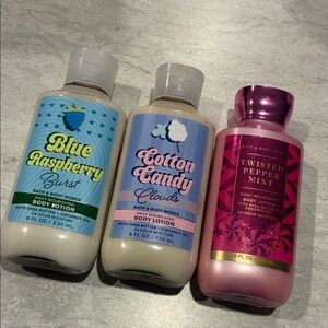 Bath & Body Works Lotion Set - Blue, Cream, Pink